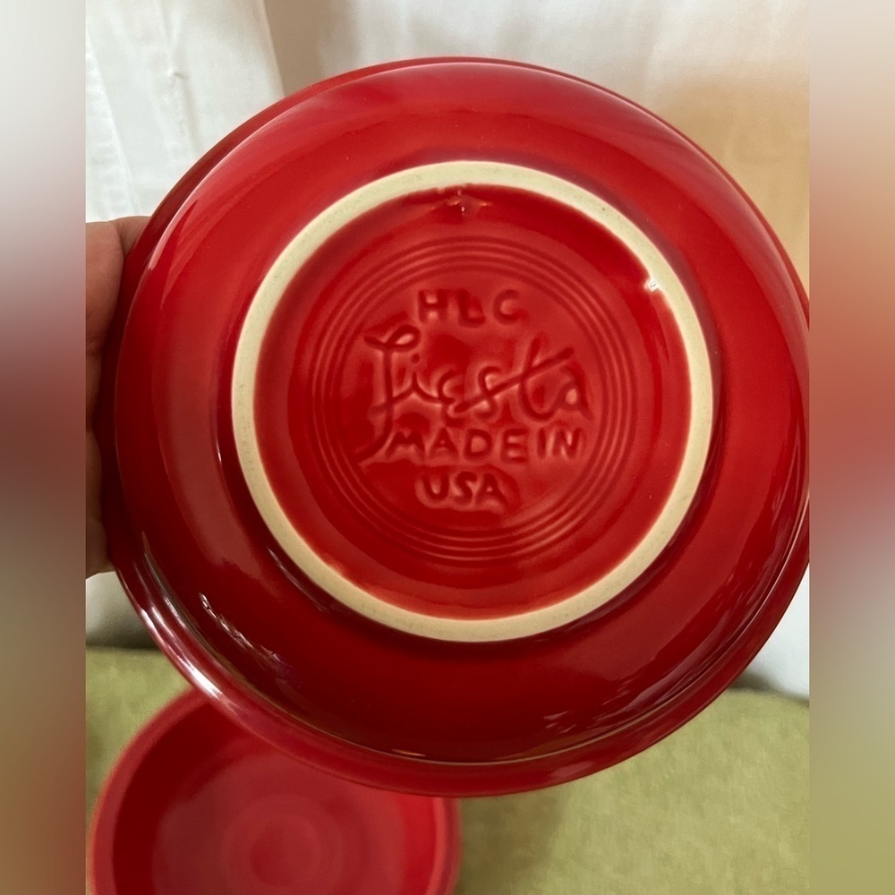 Homer Laughlin Red Fiesta Ware Cereal Bowl Replacement Piece 7" EUC - Picture 2 of 2